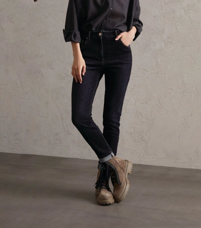 Brunello Cucinelli Faded High-rise Skinny Jeans In Black