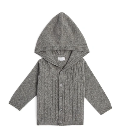 Harrods Of London Cashmere Hooded Cardigan (0-18 Months) In Grey