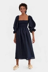 Sleeper Atlanta Balloon-sleeve Linen Dress
