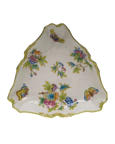 Herend Queen Victoria Triangle Dish In Multi