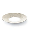 Bernardaud Ecume Platinum Tea Saucer In White, Platinum