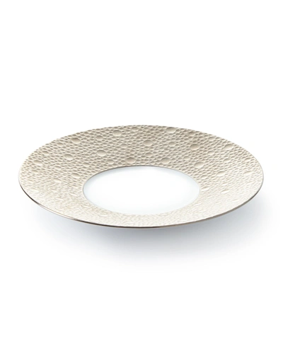 Bernardaud Ecume Platinum Tea Saucer In White, Platinum