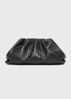 Bottega Veneta The Pouch Intrecciato Clutch Bag In Black