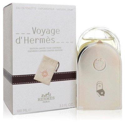 Pre-owned Hermes Voyage D' By  Eau De Toilette Spray With Pouch (unisex) 3.3 oz