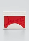 Christian Louboutin Kios Sneaker Sole Leather & Tpu Card Case In H661 Loubisnow