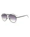 Isabel Marant Metal Aviator Sunglasses In Black Silver