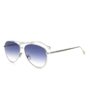 Isabel Marant 60mm Gradient Aviator Sunglasses In Palladium Blue