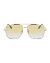 VICTORIA BECKHAM V-STAR ROUND METAL AVIATOR SUNGLASSES,PROD166200071