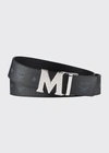 Mcm Claus Reversible Cut-to-size Logo Belt In Black