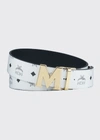 Mcm Claus M Reversible Belt 1.75" In Visetos In White