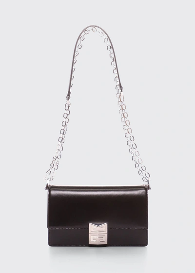Givenchy Small 4g Bag In Box Leather With Chain In Black