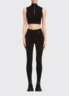 Prada Black Wool And Viscose Turtleneck Crop Top In F0002nero