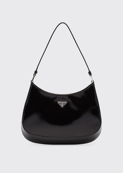 Prada Cleo Brushed Leather Hobo Bag In F02tx Tabacco N