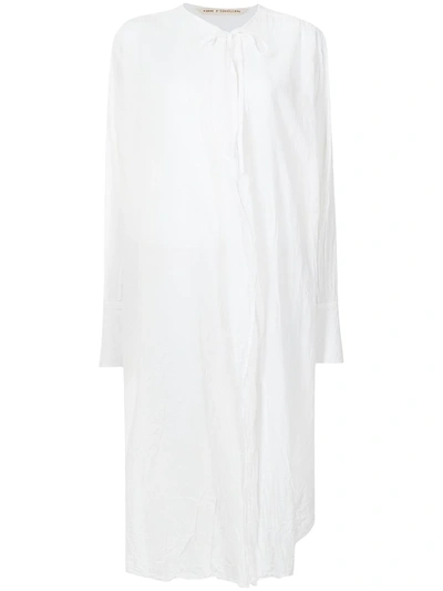 Forme D'expression Tie-front Long Shirt In Weiss