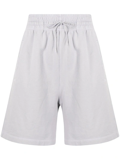 Agolde Boxing Cotton Terry Shorts In White