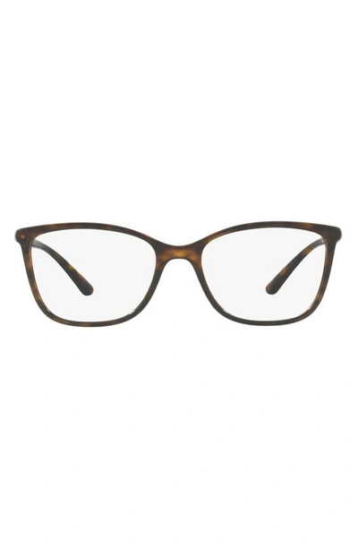 Dolce & Gabbana 52mm Rectangle Optical Glasses In Havana
