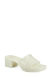 Gucci Plastique Logo Platform Slide Sandal In Glow In The Dark