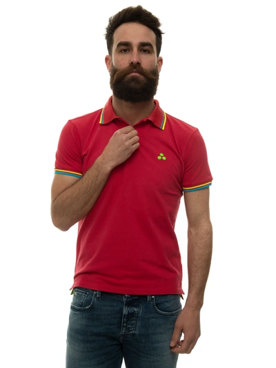 Peuterey Newselandinastr Short Sleeve Polo Shirt In Strawberry