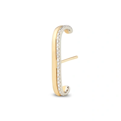 G. Label Fiene Yellow Gold And Pavé Ear Cuff Earring In Yellow Gold,white Diamond