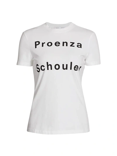 Proenza Schouler White Label Stretch Jersey Logo T-shirt In White