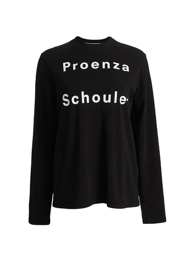 Proenza Schouler White Label Logo长袖t恤 In Black