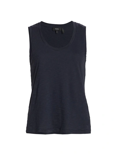 Theory Scoopneck Easy Tank In Spring Navy