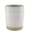 AVANTI DRIFT LINES TEXTURED RIBBED CERAMIC WASTEBASKET