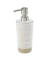 AVANTI DRIFT LINES TEXTURED RIBBED CERAMIC SOAP/LOTION PUMP