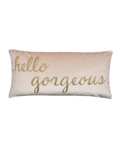 Levtex Fiori Hello Gorgeous Decorative Pillow, 12" X 24" In Blush