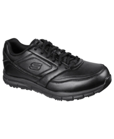 Skechers Men's Work Relaxed Fit- Nampa Slip Resistant Work Casual Sneakers From Finish Line In Black