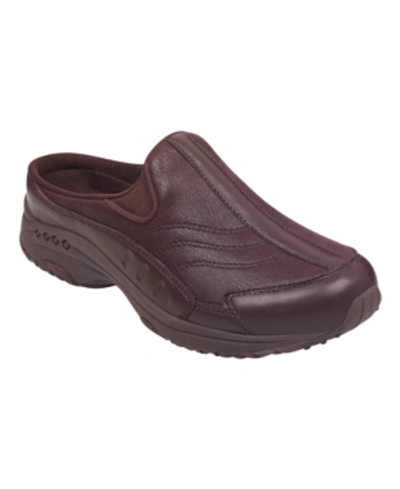 Easy Spirit Women's Travel Time Slip-on Walking Mules In Deep Vine