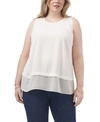 Vince Camuto Plus Size Sleeveless Double Layer Blouse In New Ivory