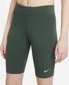 Nike Women's Sportswear Essential High-waist Bike Shorts In Galactic Jade/white
