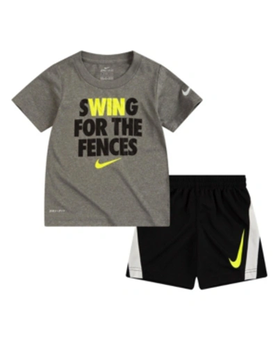 Nike Kids' Little Boys Graphic Shorts Set In Black