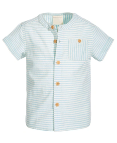 First Impressions Kids' Baby Boys Stripe Shirt, Created For Macy's In Neo Natural