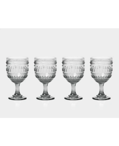 Euro Ceramica Fez Glassware 4pc 12oz Wine Glass Set In Grey