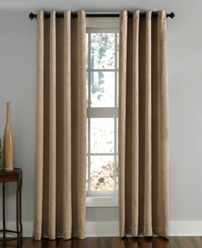 Chf Lenox 50" X 108" Crushed Texture Curtain Panel In Taupe