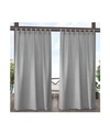 Shop Exclusive Home Indoor/outdoor Solid Cabana Tab Top Curtain Panel Pair, 54" X 108" In Lightpaste