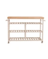 HILLSDALE KENNON KITCHEN CART WITH NATURAL WOOD TOP