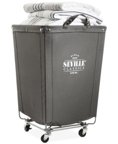 Seville Classics Commercial Heavy-duty Canvas Laundry Basket Hamper With Wheels In Slate Gray