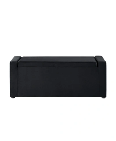 Inspired Home Fabroni Velvet Storage Bench In Black