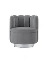 NICOLE MILLER RAGLAND VELVET TUFTED ACCENT CHAIR WITH SWIVEL METAL BASE