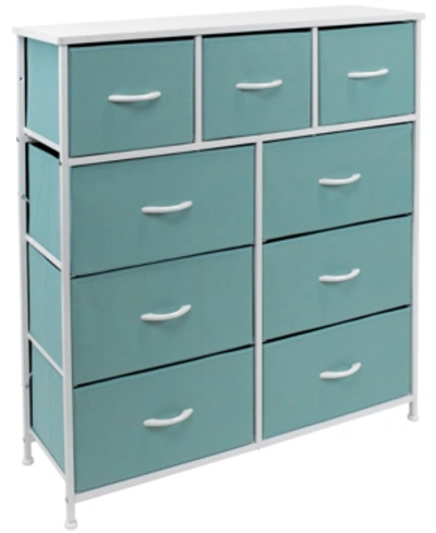 Sorbus 9-drawers Chest Dresser In Aqua