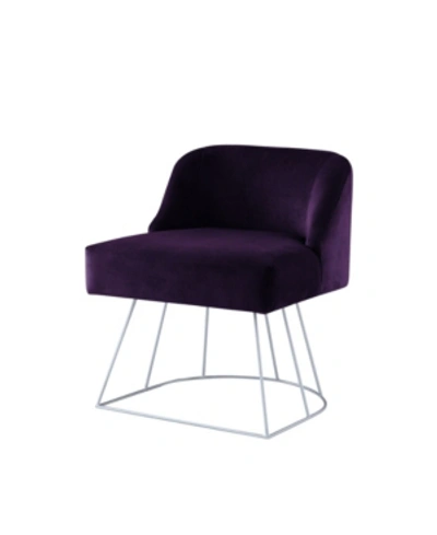 Inspired Home Odile Upholstered Vanity Stool In Purple