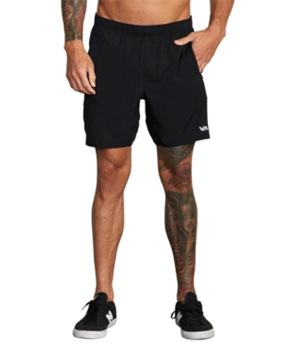 Rvca Men's Active Performance Yogger Iv 17" Shorts With An Elastic Waistband In Black
