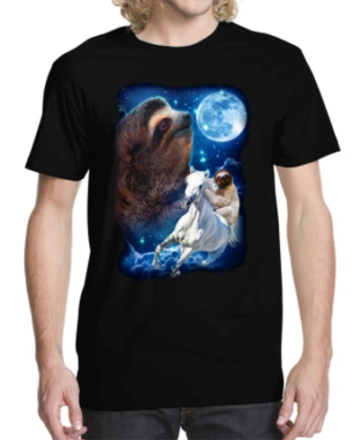 Buzz Shirts Men's Sloth Majestic Graphic T-shirt In Black