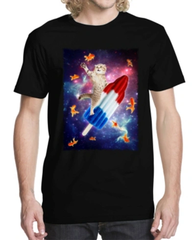 Buzz Shirts Men's Rocket Cat Graphic T-shirt In Black