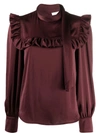 SEE BY CHLOÉ FRILL-TRIM LONG SLEEVE BLOUSE