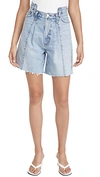 AGOLDE PIECED ANGLED SHORTS,AGOLE30523