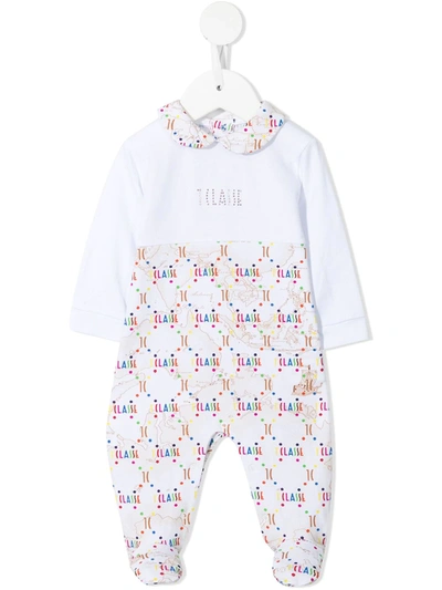 Alviero Martini Babies' Monogram Map-print Pyjamas In White